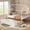White, variant on Toogaho Full-Size House Bed with Twin Trundle,Metal Bed Frame Daybed with 6 Storage Drawers & LED String Light & Bedside Caddy for Bedroom,No Box Spring Needed,White