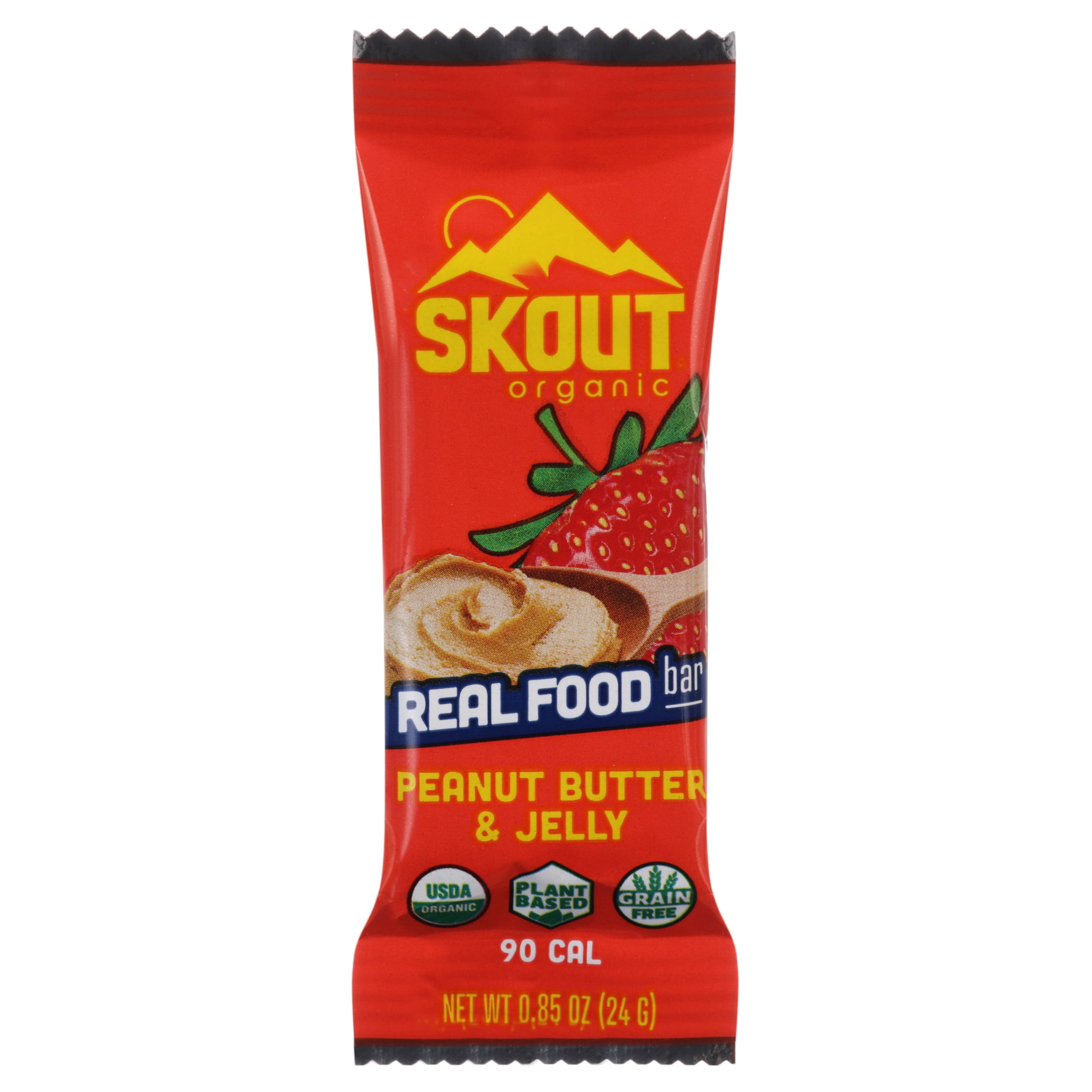Skout Organic, Kids Real Food Bar, Peanut Butter & Jelly, 6 Energy Bars, 0.85 Oz each