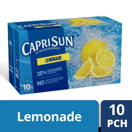 Capri Sun Lemonade Ready-to-Drink Soft Drink, 10 - 6 fl oz Pouches