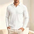 thumbnail image 2 of Cmfcve Johnny Collar Knit Shirts for Men Dralon Fleece Long Sleeve Pullover Tops Fall Casual Business Layering Shirts, 2 of 6