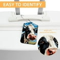 thumbnail image 3 of Cartoon Cow Luggage Tag, Travel Tags, Handbag Tag - Square PU Leather 2 Pack with Privacy Cover and Stainless Steel Ring - Suitable for Travel, Backpack, Handbag [Amazon Approved], 3 of 7