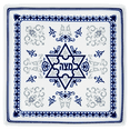thumbnail image 3 of Zion Judaica Passover Square Matzah Plate Porcelain 10.75" Square Matzo Tray with Byzantine & Fleur De Lis Designs Pesach Dishware for Seder Table Decoration, 3 of 3