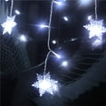 thumbnail image 5 of LED Curtain Lights, 11.5ft/3.5M 96 LED Snowflake Curtain String Lights Plug-in Memory Curtain Lights with 8 Modes Decoration for Christmas, Wedding, Party,Wall, Home Decorations (White), 5 of 7