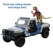 Jurassic World Search n Smash Truck Set with Atrociraptor Dino & Human Action Figure Toys