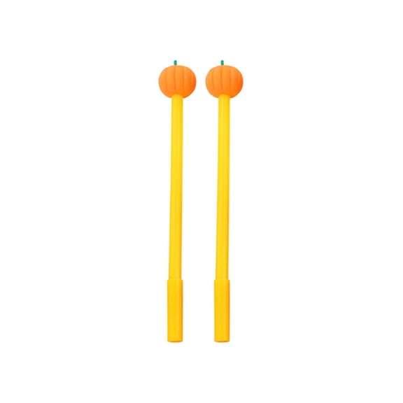 Lypsnake 2PCS Cute Pumpkin Gel Pen, Fall Harvest Themed Decorative Gel Ink Pens, Fun Pumpkin Topper Ballpoint Pens for Office Party Favor Stationery Supplie