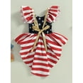 thumbnail image 3 of 4th of July Infant Baby Girl Overall Clothes Newborn Independence Day Ribbed Romper Skirt Star Onesie Dress Summer Outfits, 3 of 7