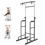 HEKA 5-in-1 Power Tower Pull up Bar 330Lbs Black Height Adjustable Durable Pull-up & Push-up & Dip Home Gym Workout  Fitness Strength Training Equipment Dip Stand Power Rack for Men Women