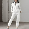 thumbnail image 2 of cfhntfmh Womens Two Piece Outfits Sweatsuit Half Zip Sweatshirt Jogger Sweatpants Lounge Sets Fall Fashion Tracksuit Sets, 2 of 5