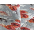 thumbnail image 3 of Ambesonne Poppy Quilted Bedspread Set 3 Pcs, Vintage Boho Feathers Flowers, Twin, Vermilion and Taupe Grey, 3 of 4
