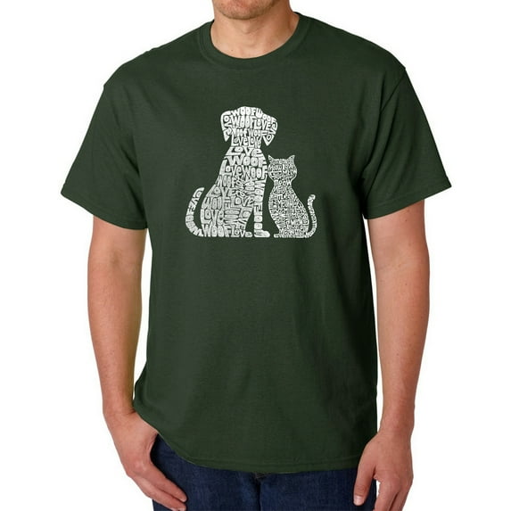 Men's Word Art T-shirt - Dogs and Cats