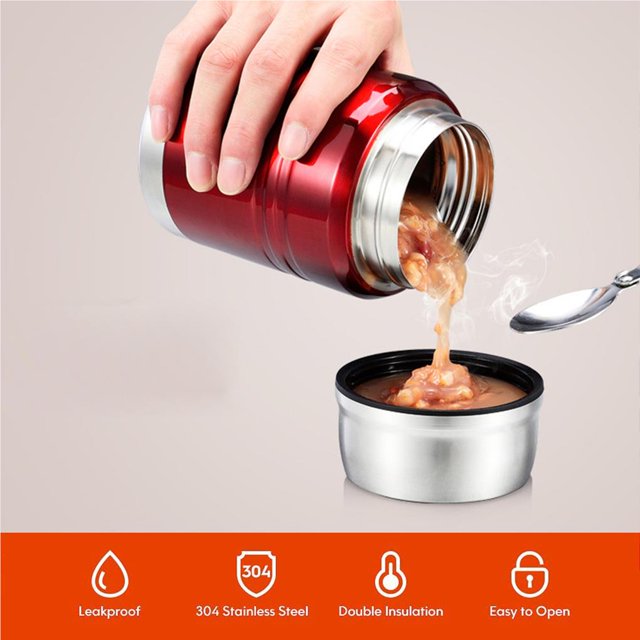 stanreset 500ML Stainless Steel Bento Box Food Container Portable with Tableware Braised Beaker Blue