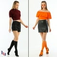 thumbnail image 3 of HUGH UGOLI Women's Bamboo Knee High Socks | Comfort Seam Long Dress Socks, Soft & Lightweight | 4 Pairs, Charcoal/Pumpkin Orange, Shoe Size: 5-8, 3 of 5