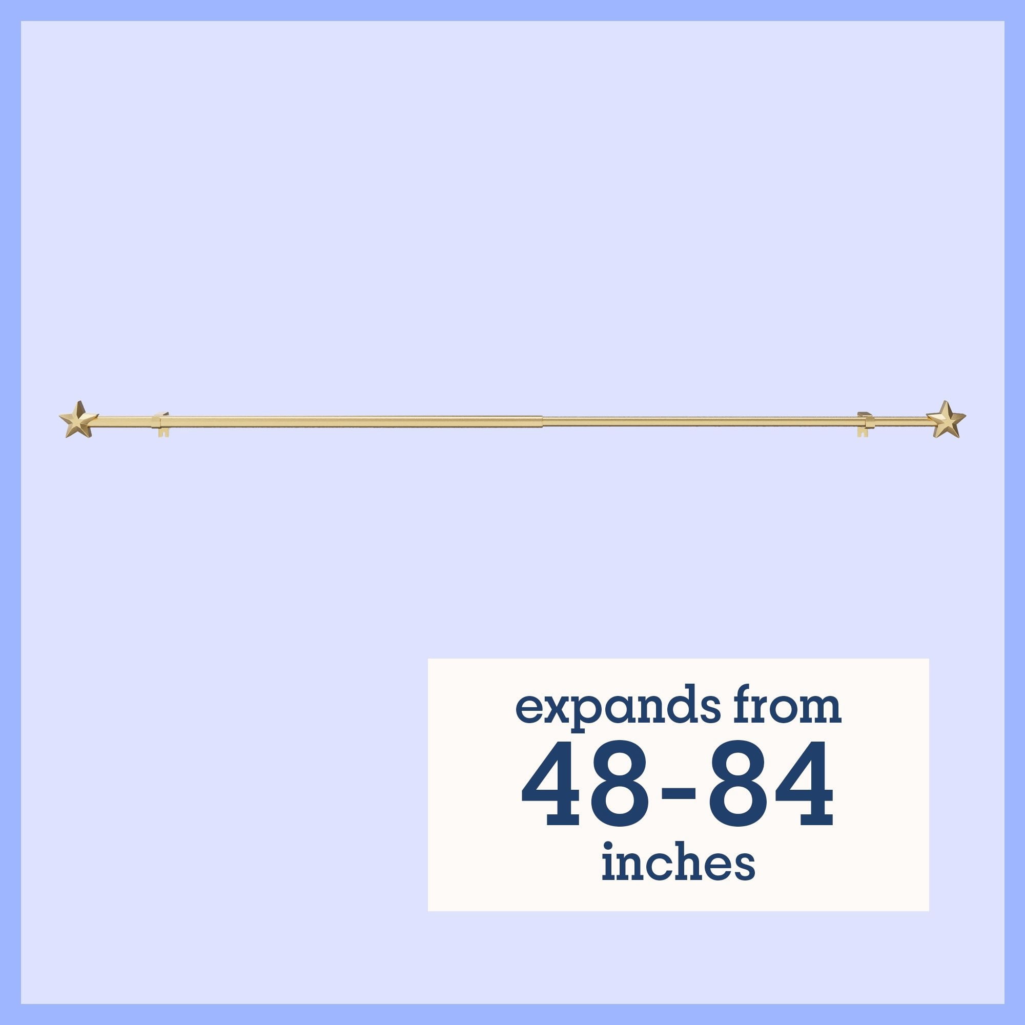 Mainstays Kids 3/4" Gold Star Adjustable Single Curtain Rod, 48"-84"