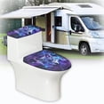 thumbnail image 6 of HELLHERO Butterfly and Wolf Bathroom Toilet Lid Cover, Stays in Place Non-Slip Polyester Fabric Toilet Seat Covers Set, 6 of 8