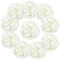 10PCS Hydrangea Artificial Flowers, Faux White Flowers for Wedding Centerpieces, DIY Bouquets, Bridal Shower, Floral Decor Home Decoration with Stems (VASE NOT Included)