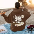 thumbnail image 5 of Bibifish Womens Hoodies Letter Floral Print Drawstring Hoodies With Pocket Oversized Fit Spring Fall Long Sleeve Stylish Pullover Tops For Ladies, 5 of 7