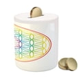 thumbnail image 3 of Colorful Piggy Bank, Flower of Life Pattern Radiant Colors Cosmic Dimension Space Forms Print, Ceramic Coin Bank Money Box for Cash Saving, 3.6" X 3.2", Multicolor, by Ambesonne, 3 of 4