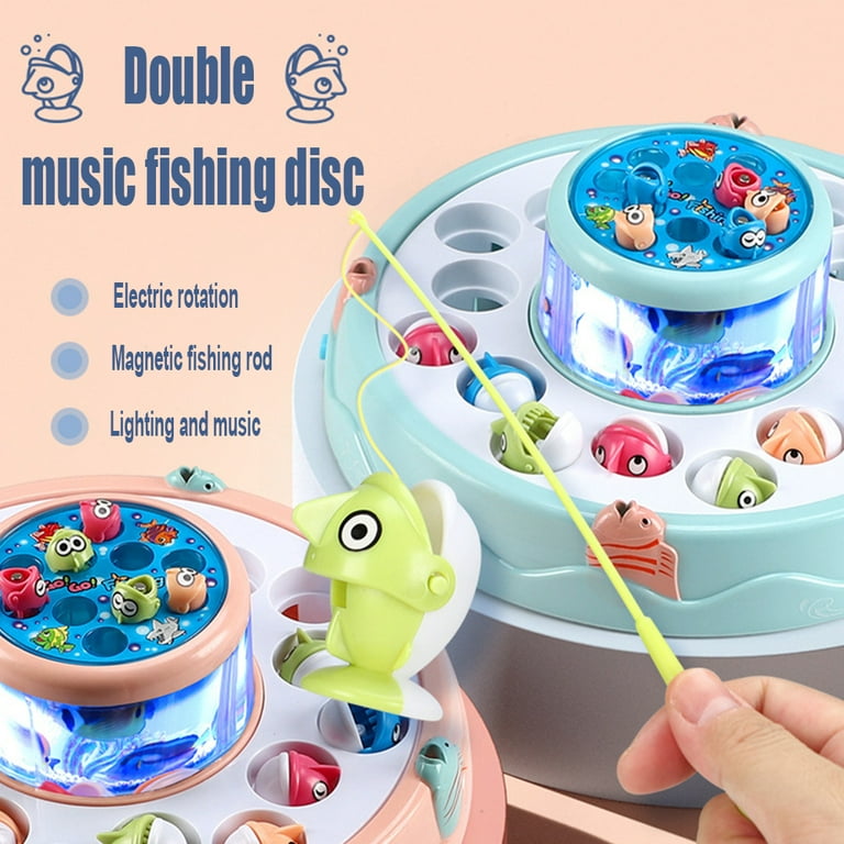 Esaierr Boys Girls Fishing Toys for Toddler Kids Large Double Layer  Electric Spinning with Music and Light Game Play Set for Age 3 4 5 6 Year Kids  Toddler 