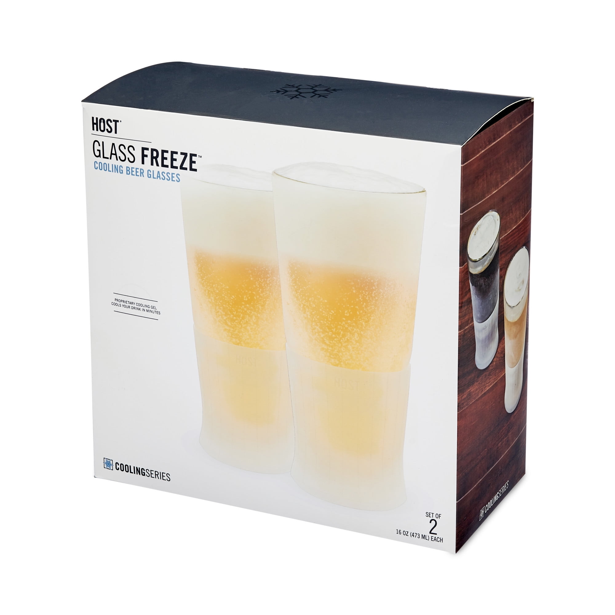 Get Host FREEZE Beer Glasses, Frozen Beer Mugs, Freezable Pint