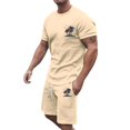 thumbnail image 1 of SHIXIAOO Ensemble d'Athlétisme d'Été pour Hommes Grande Taille Manches Courtes Col Rond Ensemble de Sport Décontracté Petit Imprimé Noix de Coco Costume de Tambour Costume Robe Smokings Costumes Hommes Costume Ajusté Will Turner Rival Costume Hiver, 1 of 4