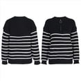 thumbnail image 3 of Suéteres de Punto de Larga con Cuello en V y Media Cremallera para Mujer, Otoño e Invierno, A , de Gran Tamaño. Negro S, 3 of 6