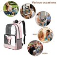 thumbnail image 4 of Xoenoiee Pink Axolotl Cherry Blossom Print Transparent Backpack for Girls Clear See Through Bookbag Large Capacity School Rucksack with Adjustable Padded Straps for Kindergarten Preschool Elementary, 4 of 7