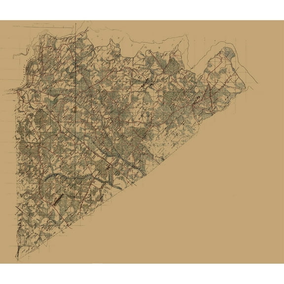 Historic County Map - Prince George County Virginia - 1864 - Vintage Wall Art