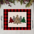 thumbnail image 6 of HEVIRGO 6Pcs/Set Christmas Style Place Mat Anti-slid Flax Heat Insulation Fine Texture Dinner Mat for Home - 8, 6 of 10
