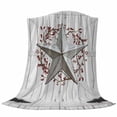 thumbnail image 6 of Texas Star Retro Blanket Soft Cozy Warm Throw Blanket for Couch, Plush Fuzzy Flannel Fleece Blankets for Sofa, Vintage White Wooden Berry Bed Blankets Lightweight Gifts for Women, 40"x60", 6 of 9