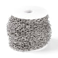 thumbnail image 2 of U8MO 54.6yds/Roll Iron Textured Cross Chains Oval Link Cable 18 Gauge Platinum 8x6mm, 2 of 2