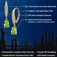 thumbnail image 2 of Gem Stone King 10K Yellow Gold Green Peridot and Lab Grown Diamond Earrings for Women | 1.46 Cttw | Gemstone August Birthstone | Pear Shape 7X5MM, 2 of 6