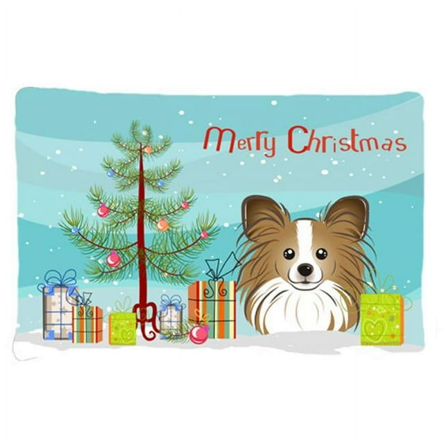 Carolines Treasures BB1620PILLOWCASE Christmas Tree & Papillon Fabric Standard Pillowcase