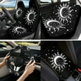 thumbnail image 2 of Jeiento Sun and Moon 13pcs Set Car Seat Cover Set with Steering Wheel Cover Seat Belt Strap Cover Armrest Cover Key Chain Coasters Lipstick Holder Universal Fits SUV Sedan Truck Van, 2 of 8