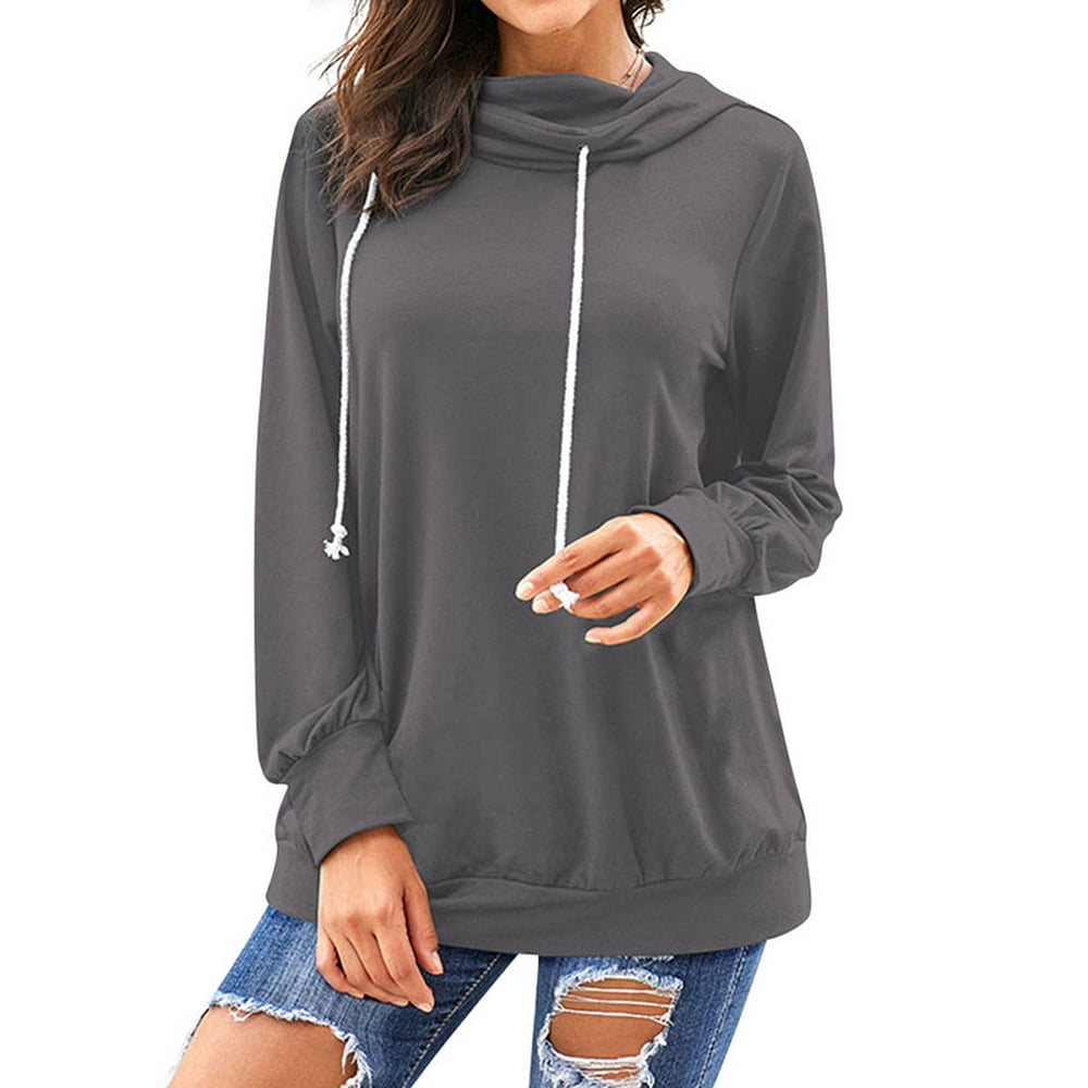 cowl neck hoodie sweater