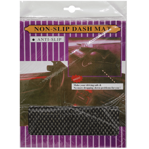 8.5 in x 7.5 in Non Slip Dash Mat, Heat, UV Resistant Car Dashboard Pad for Phone, Keys, Sunglasses, Gadgets, Secure Grip, Reusable, Compact, Black Mat Fits Most Vehicles, Sleek Look, Black