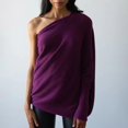thumbnail image 3 of Women's Boat Neck Pullover Sweater 2025 Spring Soft Knit Loose Fit Long Sleeve Comfortable Casual Tunic Top, 3 of 4