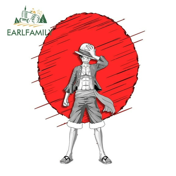 EARLFAMILY 5.1 in One Piece Monkey D Luffy Anime Car Sticker Trunk Window Decal Scratch-proof Motorcycle Car Styling