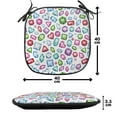 thumbnail image 4 of Diamond Chair Seating Cushion Set of 2, Heart Geometric Shaped Colorful Little Diamonds Precious Gemstones Crystals Pattern, Seat Pads with Anti-slip Backing, 16"x16", Multicolor, by Ambesonne, 4 of 7