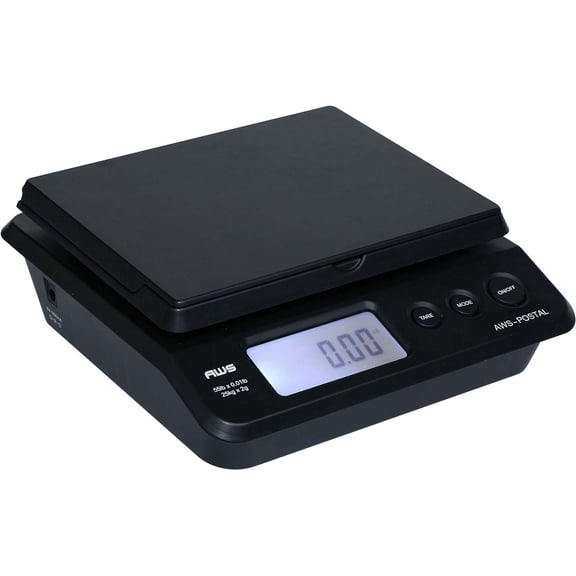 AMERICAN WEIGH SCALES Digital Shipping Postal Scale PS-25 Series, Package Postage Scale with Backlit LCD Screen, Black