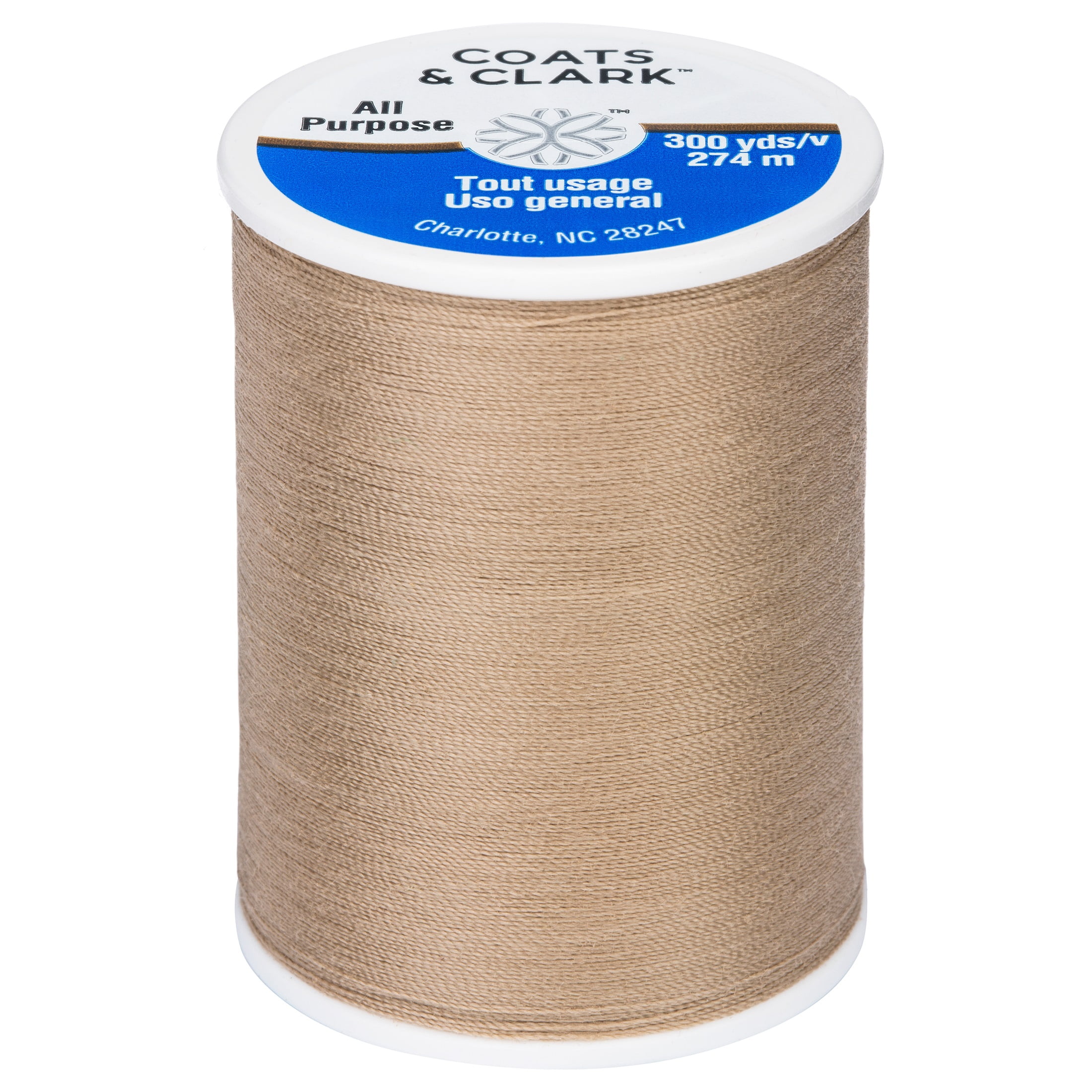 (3 pack) Coats & Clark All Purpose Mushroom Polyester Thread, 300 Yards