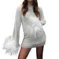 thumbnail image 1 of Ketyyh-chn99 Robes Formelles pour Femmes Robe d'Été Femmes Élégante à Manches Évasées Soirée Fête Robe Formelle Grande Taille Blanc,P, 1 of 5