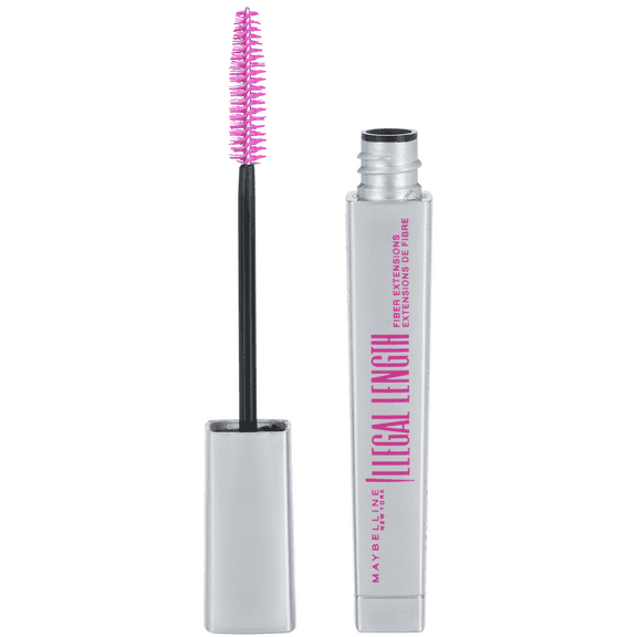 Maybelline Illegal Length Fiber Extensions Washable Mascara, Blackest Black