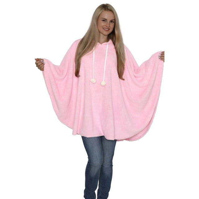 Secret Santa Chandail à Capuchon en Peluche pour Femmes, Style Poncho Animal, Tenue d'Intérieur