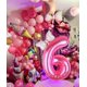 thumbnail image 4 of Globo Kwuz rosa número 6 de 40 cm con minilazo para niñas que cumplen 6 años, 4 of 6