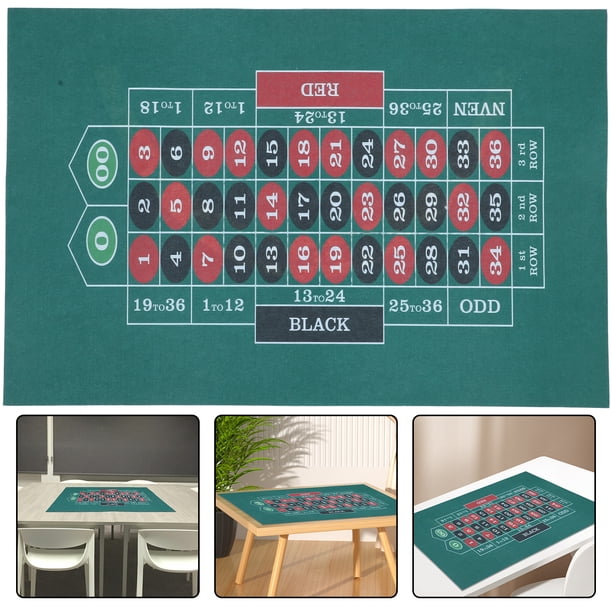 Yuanhe Tapis de table de roulette rectangulaire en feutre - 91,4 x 182,9 cm - Style Las Vegas - Vert - Idéal pour les soirées de jeux de poker, les fêtes à Yuanhe Tapis de table de roulette rectangulaire en feutre - 91,4 x 182,9 cm - Style Las Vegas - Vert - Idéal pour les soirées de jeux de poker, les fêtes à