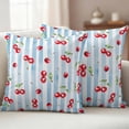 thumbnail image 6 of 2 Pack Outdoor Waterproof Throw Pillow Covers,Watercolor Cherry Red Fruit Art Decorative Square Patio Pillowcases for Chair Couch Sofa 16x16in, 6 of 9