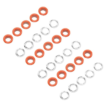 

500 Sets 8mm Grommet Eyelet Kit Rust Prevention Metal Leather Grommets Kit Eyelets Tool Kit for Repairing Decorating Orange