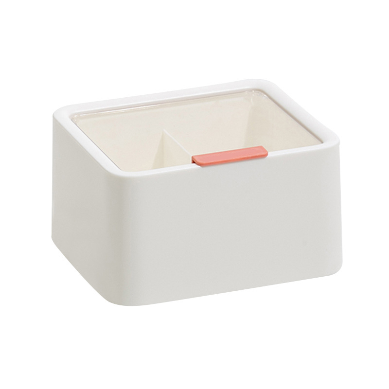 Desktop Makeup Organizers Cotton Pads Holder with Transparent Lid Swab