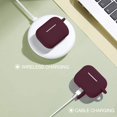 thumbnail image 3 of Airpods Pro Case - Shockproof Silicone Airpods Pro Case Protective Cover [Front-Led Visible] With Carabiner Compatible With Apple Airpods Pro 2019, Wine Red, 3 of 7