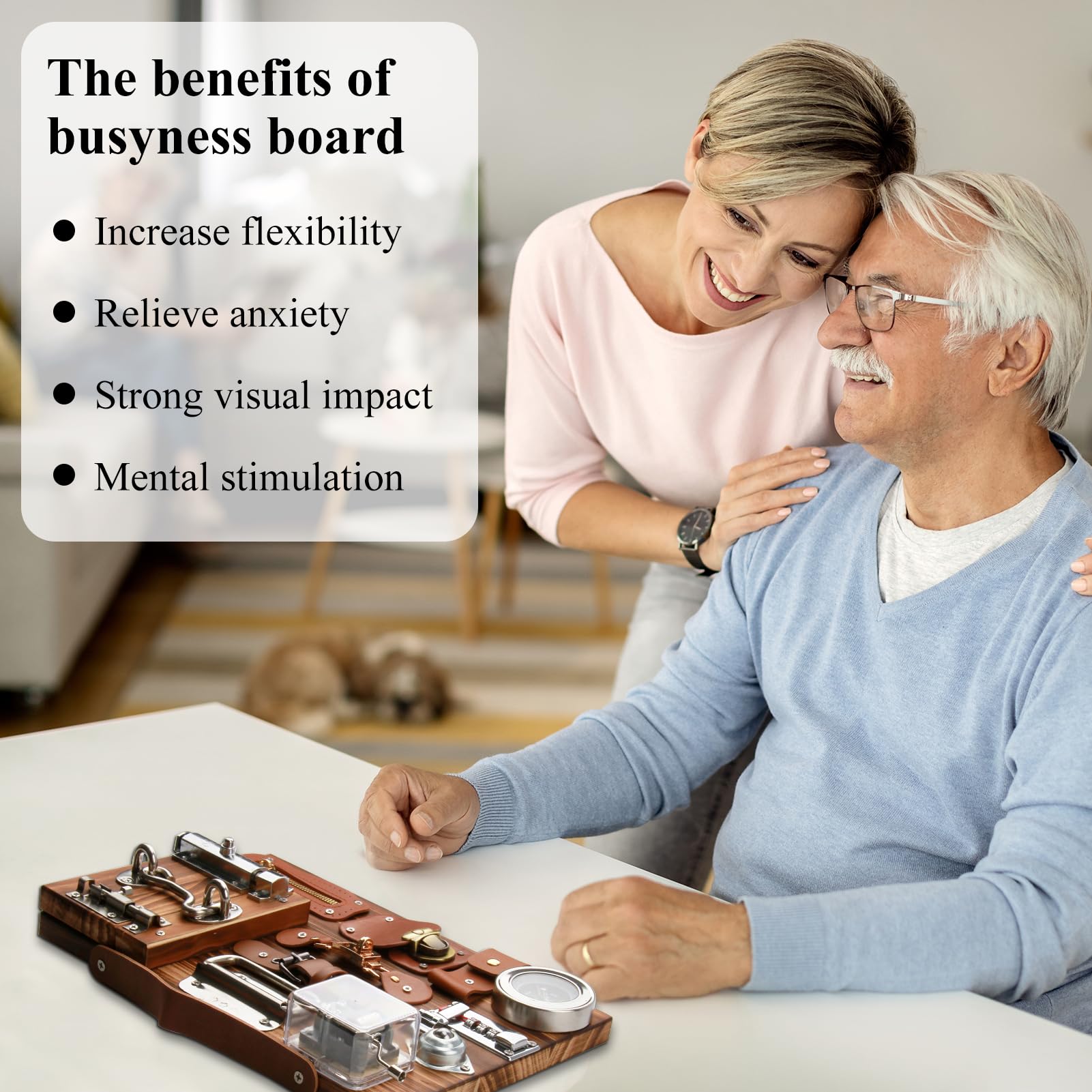 YXMEIGUO Fidget Busy Board for Adults, Dementia Product for Elderly, Alzheimers Activities for Dementia Patients, Alzheimers Products Toys